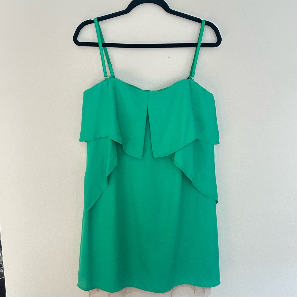 Bcbg Max Azria Runway Fei Fei Green Strapless Sheath Mini Cocktail Dress Sz 10
